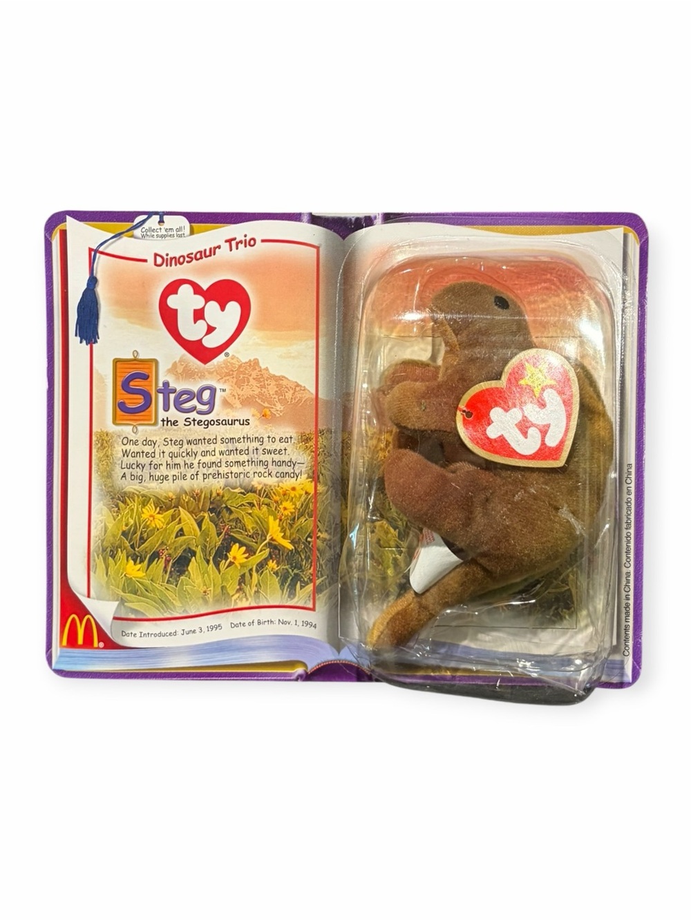 Vintage 2000 McDonald’s TY Teenie Beanie Babies Steg Stegosaurus Sealed